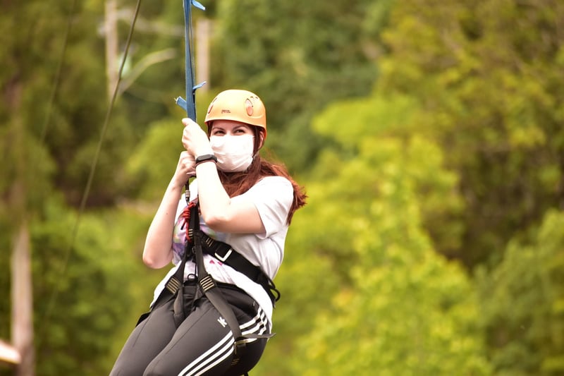 Zip-lining through the forest canopy